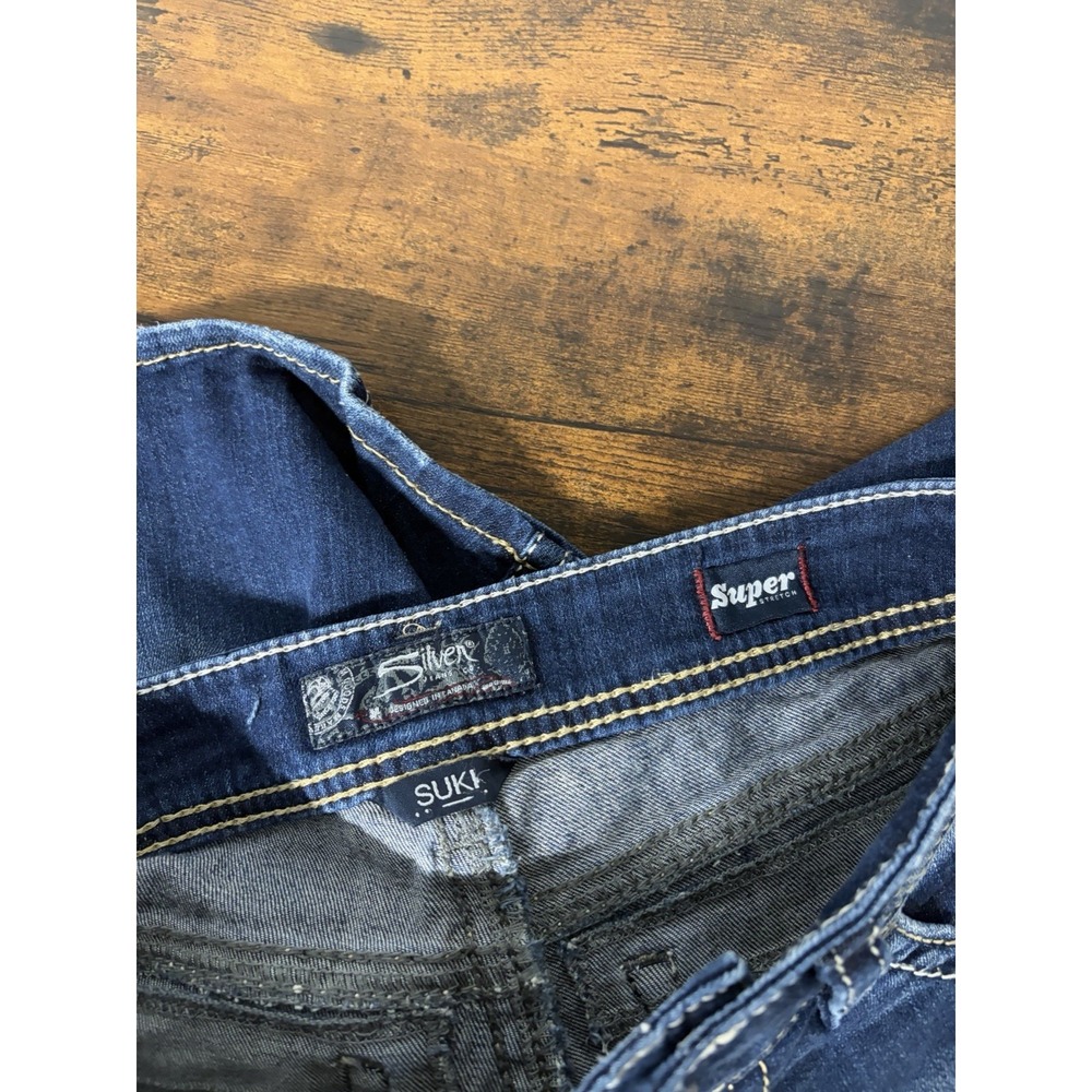 Silver Suki Stretch Shorts Blue Denim Jorts Size 28 (6" Inseam)‎ Womens - Picture 4 of 10